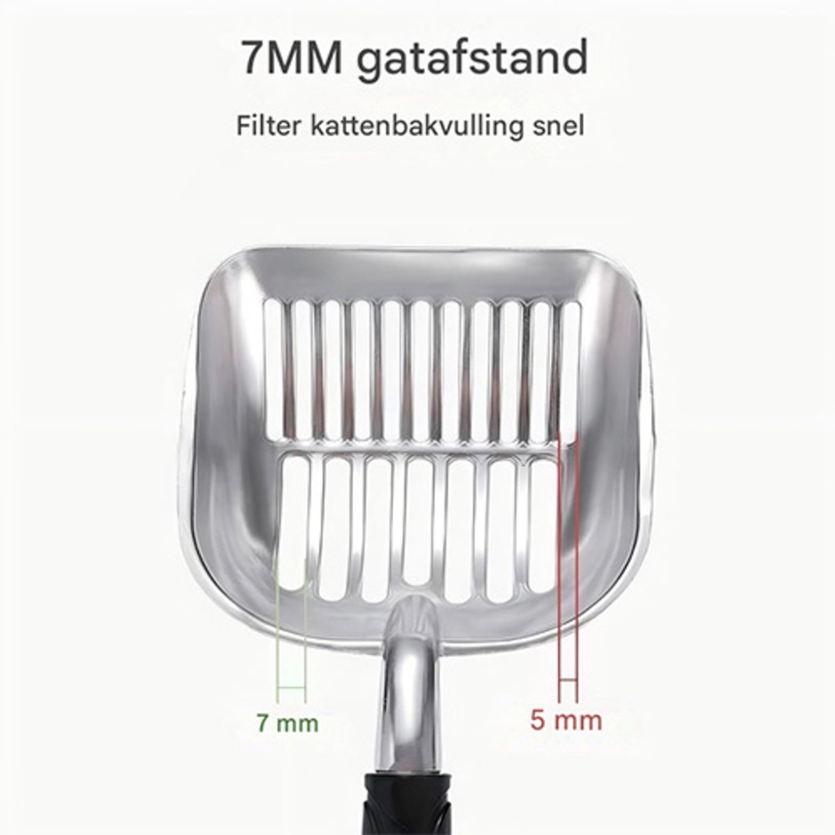 Miniatuur van productfoto 5 van Grote Kattenbak schep - 34 x 13 cm kattenbakschep - Poepschep - Lange steel kattenbakschep - Kattenbakschep van aluminiumlegering - Breed schepoppervlak - Reinigt snel kattenbakvulling - Zilver