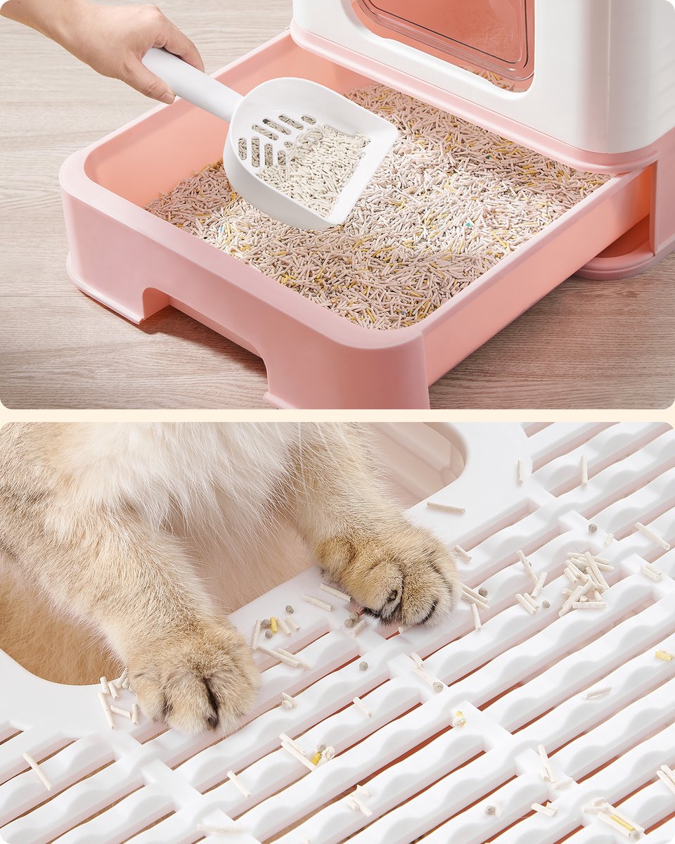 Feandrea - Kattenbak - Met Deksel - Uitschuifbare Lade - Lekvrije Bodem
