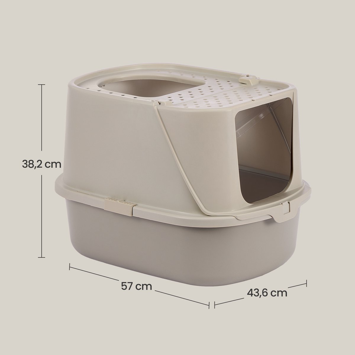 Miniatuur van productfoto 3 van Feandrea - Kattenbak - Met Deksel - Inclusief Schep en Borstel - Voor Katten tot 15 kg