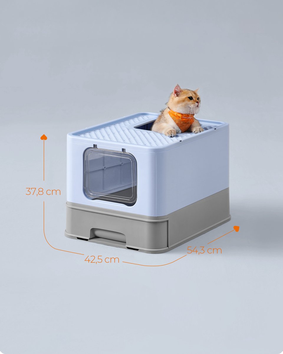 Miniatuur van productfoto 3 van Feandrea - Kattenbak - Met Deksel - Uittrekbare Lade - Uitloopvrije Bodem
