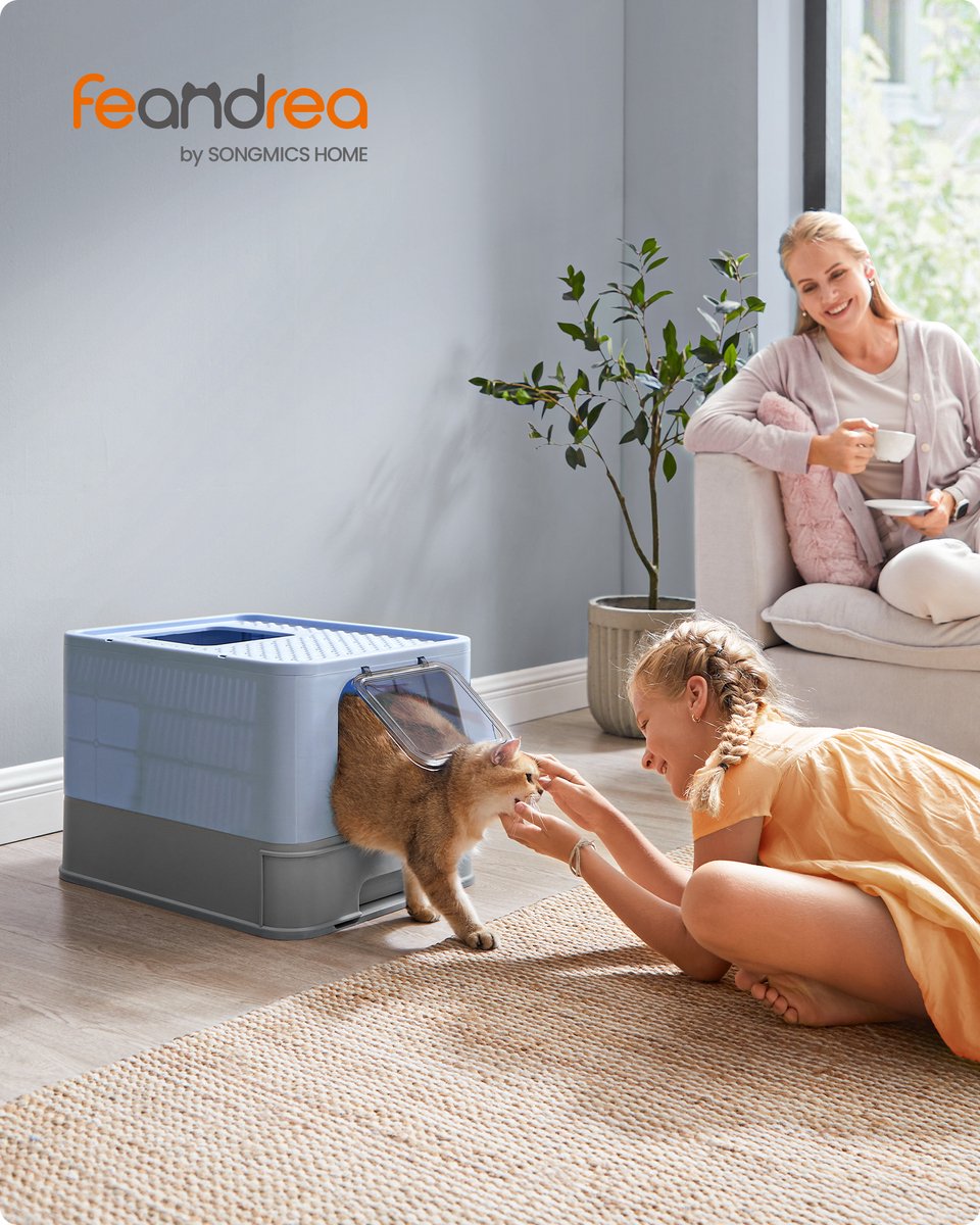 Miniatuur van productfoto 4 van Feandrea - Kattenbak - Met Deksel - Uittrekbare Lade - Uitloopvrije Bodem