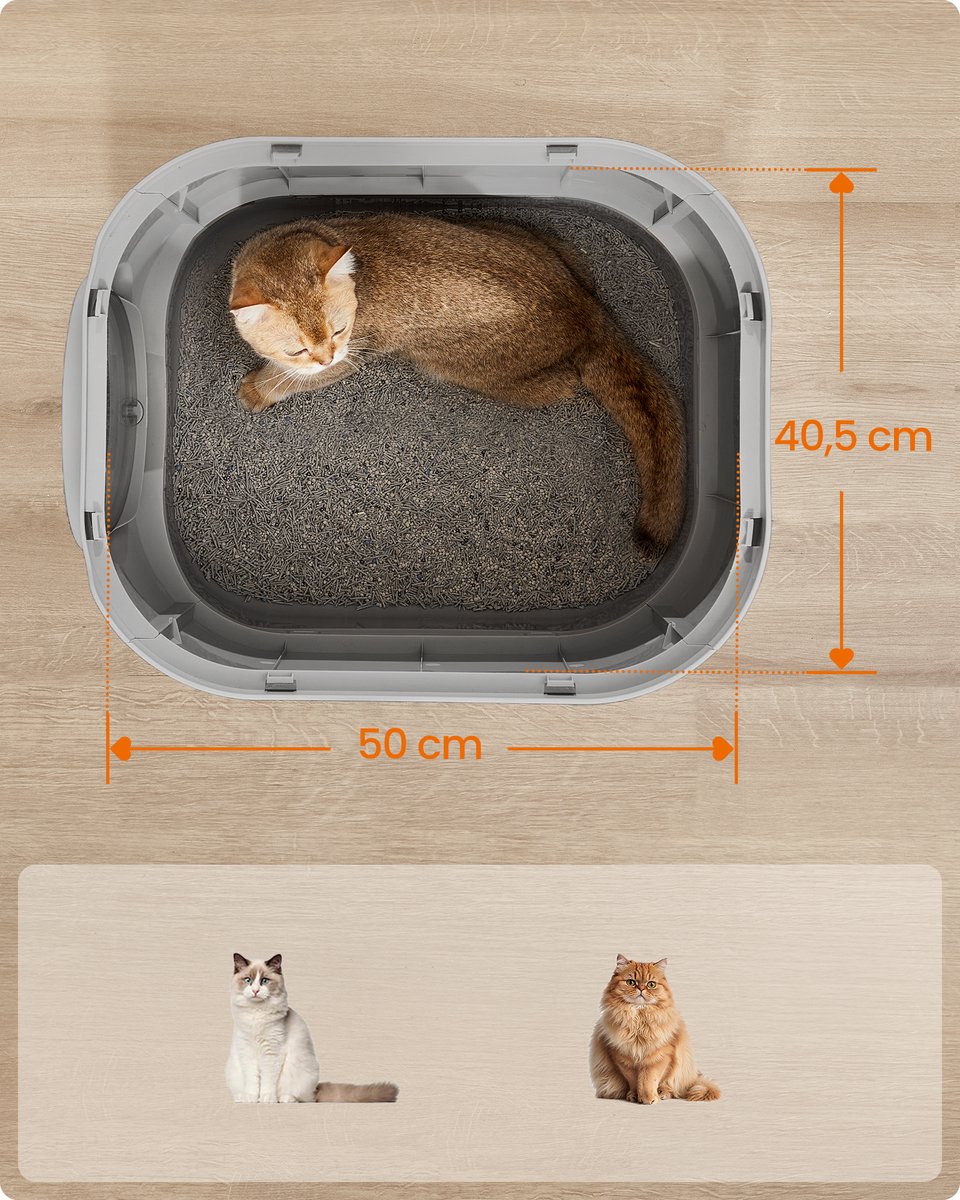 Miniatuur van productfoto 3 van Feandrea - Kattenbak - Met Deksel - Uittrekbare Lade - Geschikt voor Katten van Verschillende Grootten