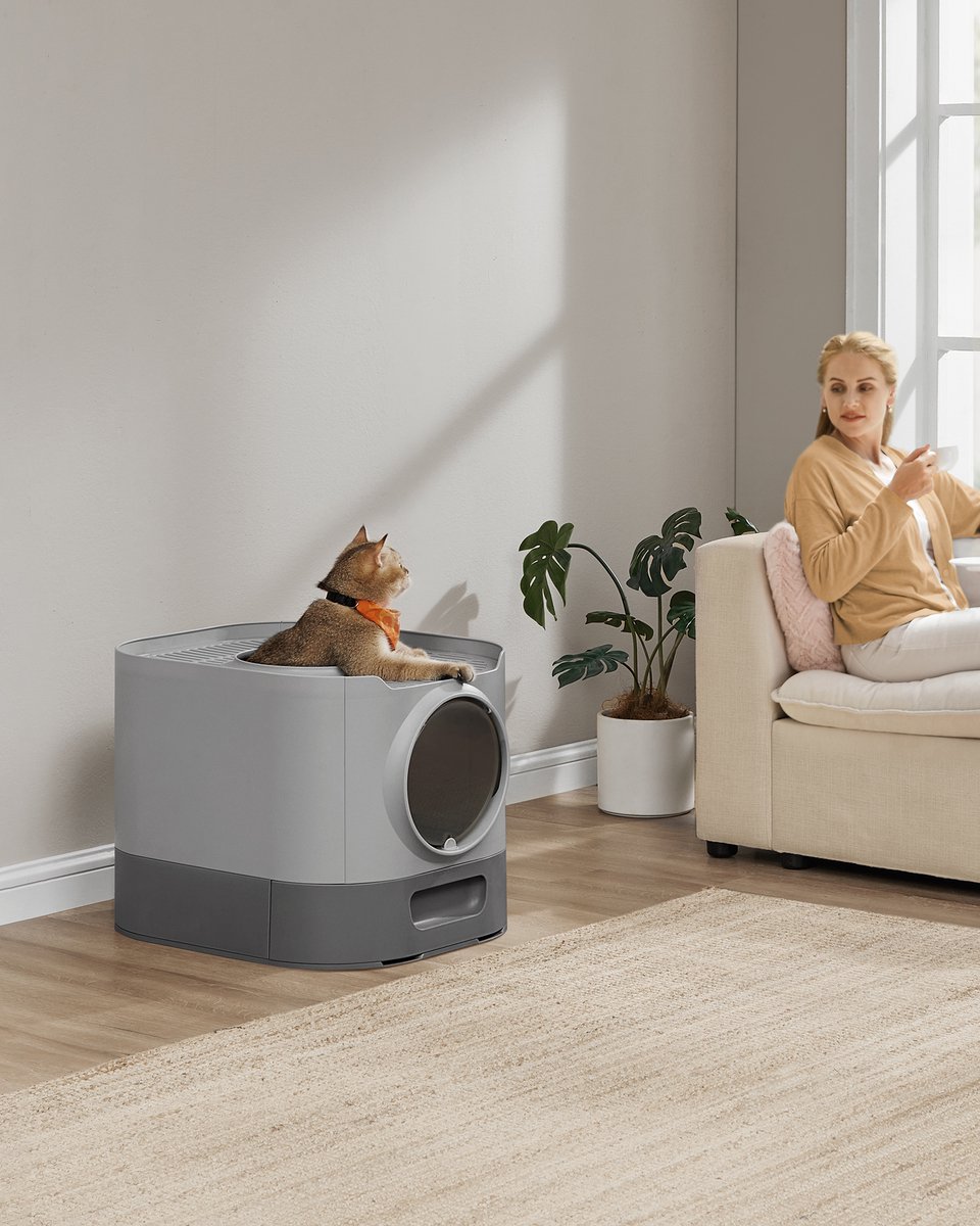 Miniatuur van productfoto 4 van Feandrea - Kattenbak - Met Deksel - Uittrekbare Lade - Geschikt voor Katten van Verschillende Grootten