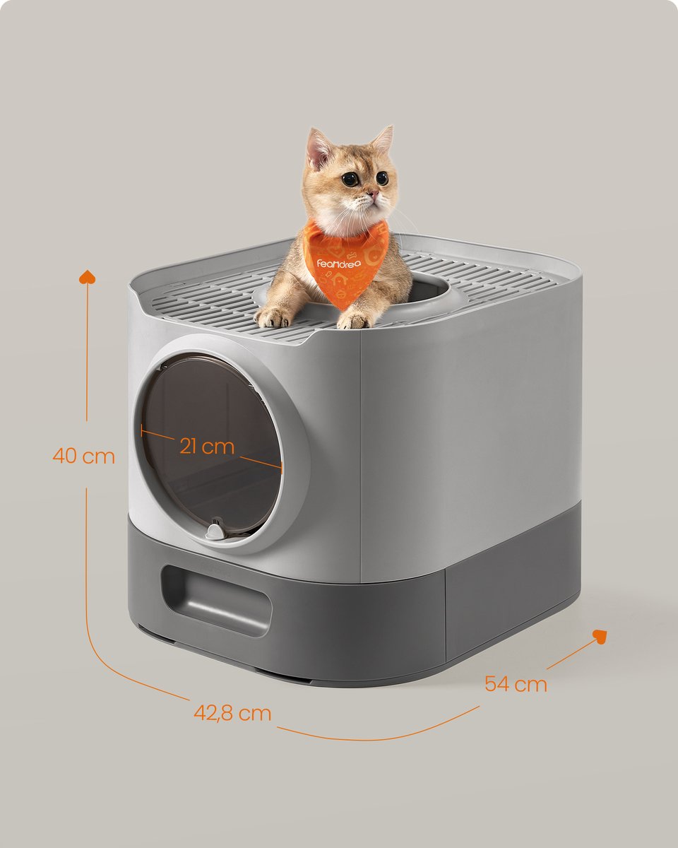 Miniatuur van productfoto 5 van Feandrea - Kattenbak - Met Deksel - Uittrekbare Lade - Geschikt voor Katten van Verschillende Grootten