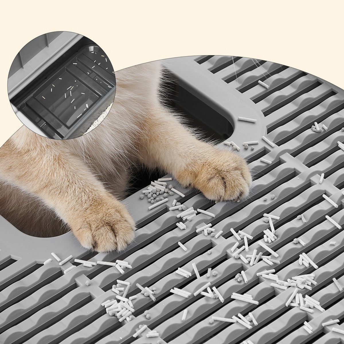 Miniatuur van productfoto 2 van Feandrea - Kattenbak - Met Deksel - Uittrekbare Lade - Lekvrije Bodem