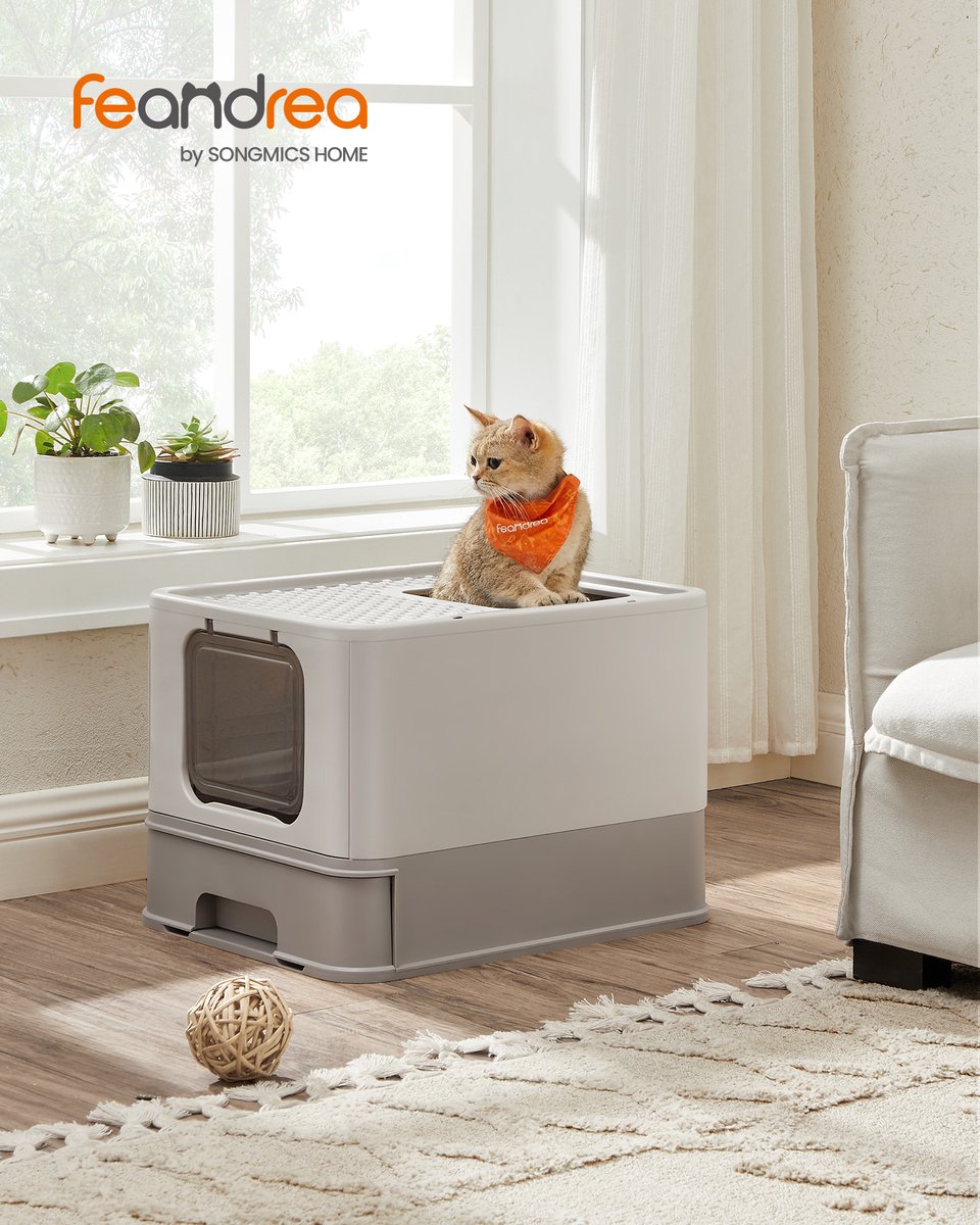 Miniatuur van productfoto 4 van Feandrea - Kattenbak - Met Deksel - Uittrekbare Lade - Lekvrije Bodem