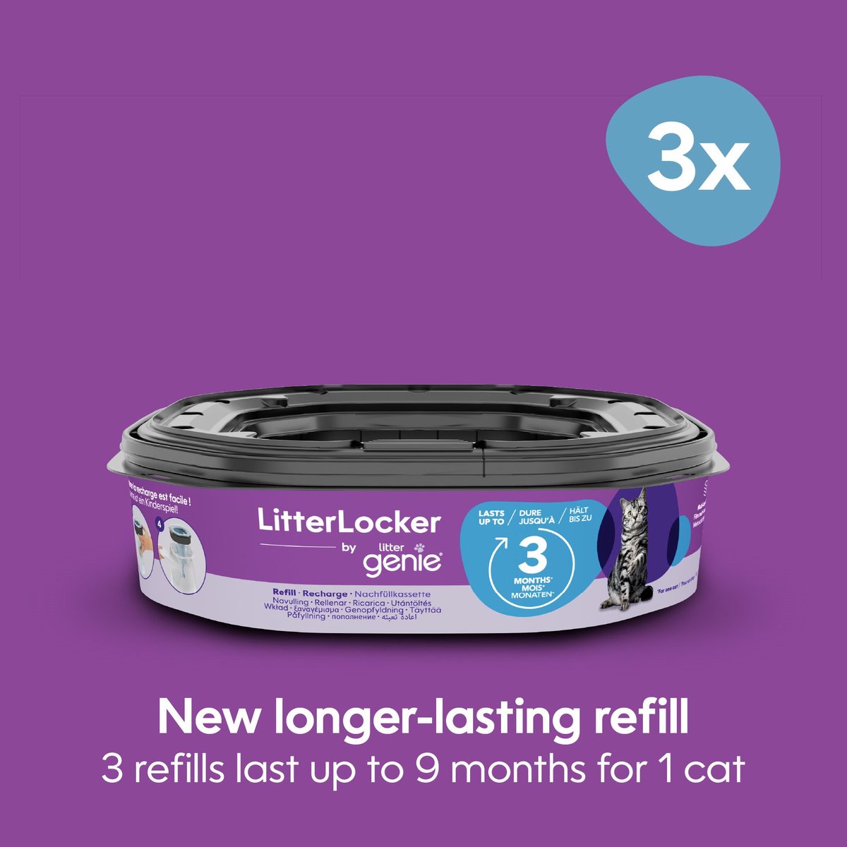 Miniatuur van productfoto 5 van LITTER GENIE LitterLocker Navulling - Vierkante Refills - Geurbestrijding - 3 stuks