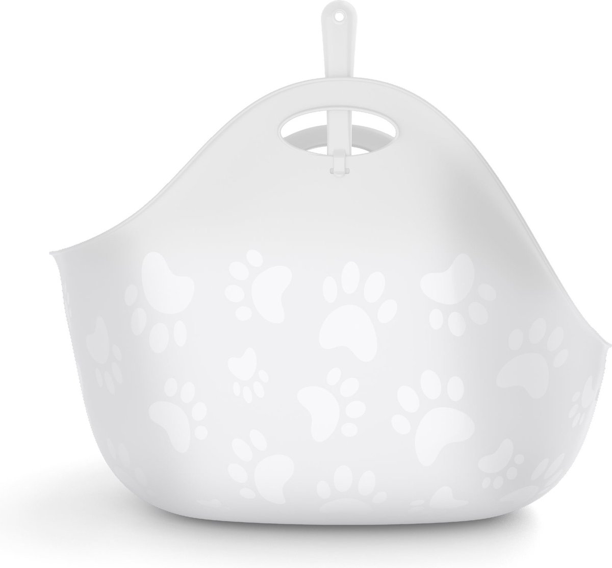 Miniatuur van productfoto 5 van LITTER GENIE Flexibele Kattenbak - Lichtgewicht & Duurzaam - Incl. Schep - Geïntegreerde Handvaten & Hoge Randen - Wit