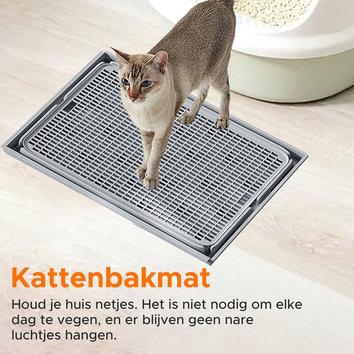Miniatuur van productfoto 4 van MAGICSHE Mat Kattenbak Gritopvanger - 42 X 28,5 X 2 Cm - Dubbele Laag - Uitloopmat - Kattenbakmat - Kattenbak Accessoires - Schoonloopmat Kattenbak Beige
