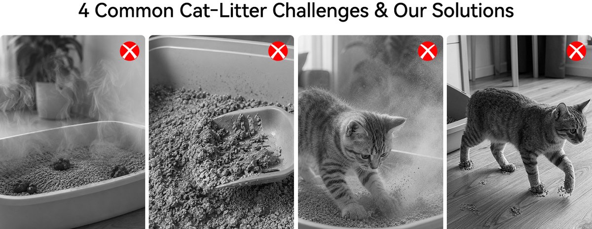 Miniatuur van productfoto 10 van Loncurpet - Kattenbakvulling - Natuurlijk Ruw Erts Gemengd Kattengrind - 2 x 6,8kg - Sterke Klontvorming - Stofarme Formule - Geurneutraal - Geen vastplakresten