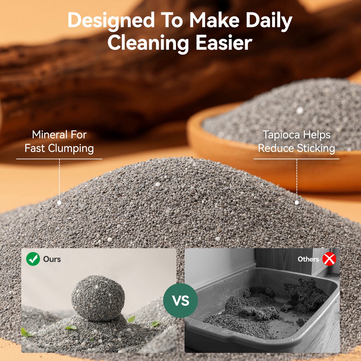 Miniatuur van productfoto 4 van Loncurpet - Kattenbakvulling - Natuurlijk Ruw Erts Gemengd Kattengrind - 2 x 6,8kg - Sterke Klontvorming - Stofarme Formule - Geurneutraal - Geen vastplakresten