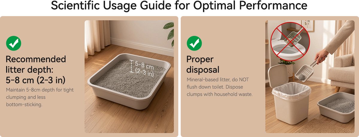 Miniatuur van productfoto 9 van Loncurpet - Kattenbakvulling - Natuurlijk Ruw Erts Gemengd Kattengrind - 2 x 6,8kg - Sterke Klontvorming - Stofarme Formule - Geurneutraal - Geen vastplakresten