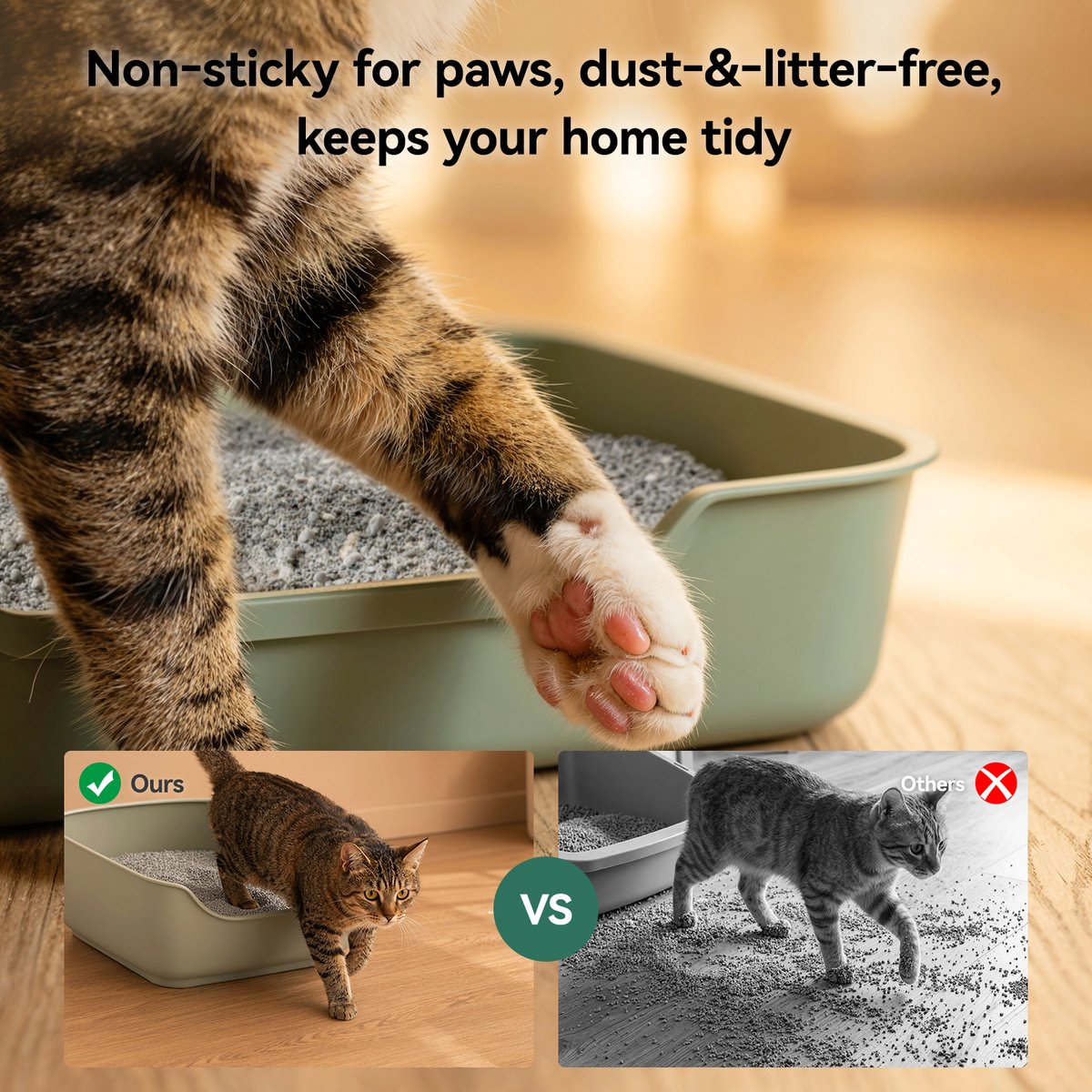 Miniatuur van productfoto 2 van Loncurpet - Kattenbakvulling - Met Kattenbakmat - Natuurlijk Ruw Erts Gemengd Kattengrind - 2 x 6,8kg - Sterke Klontvorming - Stofarme Formule - Geurneutraal - Geen vastplakresten
