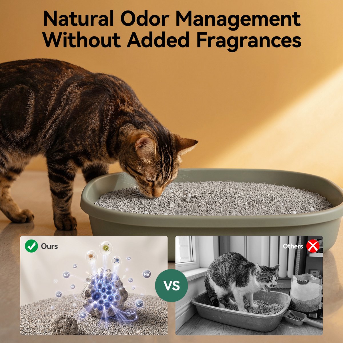 Miniatuur van productfoto 2 van Loncurpet Kattenbakmat Met Kattenbakvulling - Natuurlijk Ruw Erts - 60x40cm - Grijs Kattenmat - Uitloopmat Grit opvanger - Honingraatstructuur - Waterdicht - Eco‑friendly - Opvang ruimte