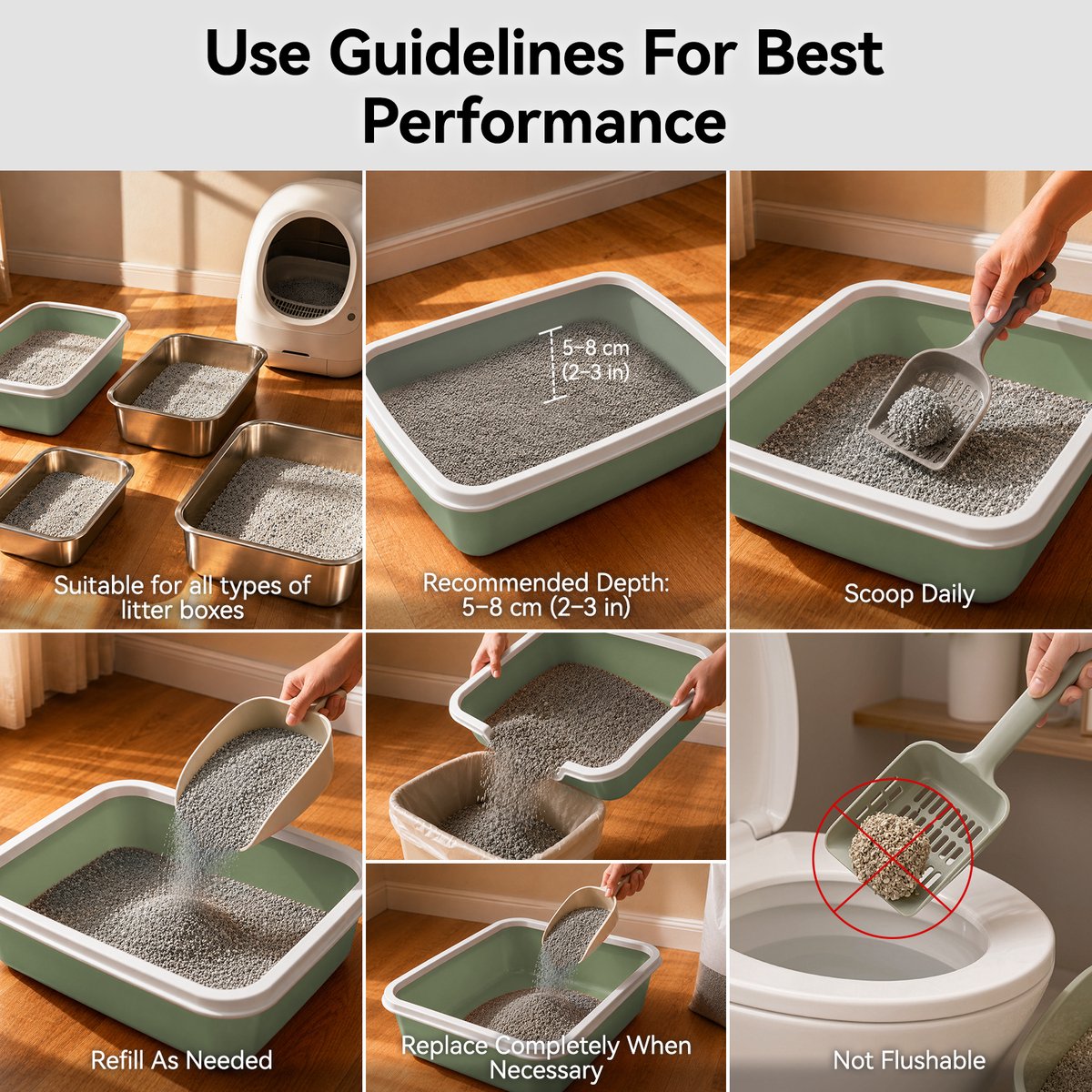 Miniatuur van productfoto 6 van Loncurpet Kattenbakmat Met Kattenbakvulling - Natuurlijk Ruw Erts - 60x40cm - Grijs Kattenmat - Uitloopmat Grit opvanger - Honingraatstructuur - Waterdicht - Eco‑friendly - Opvang ruimte