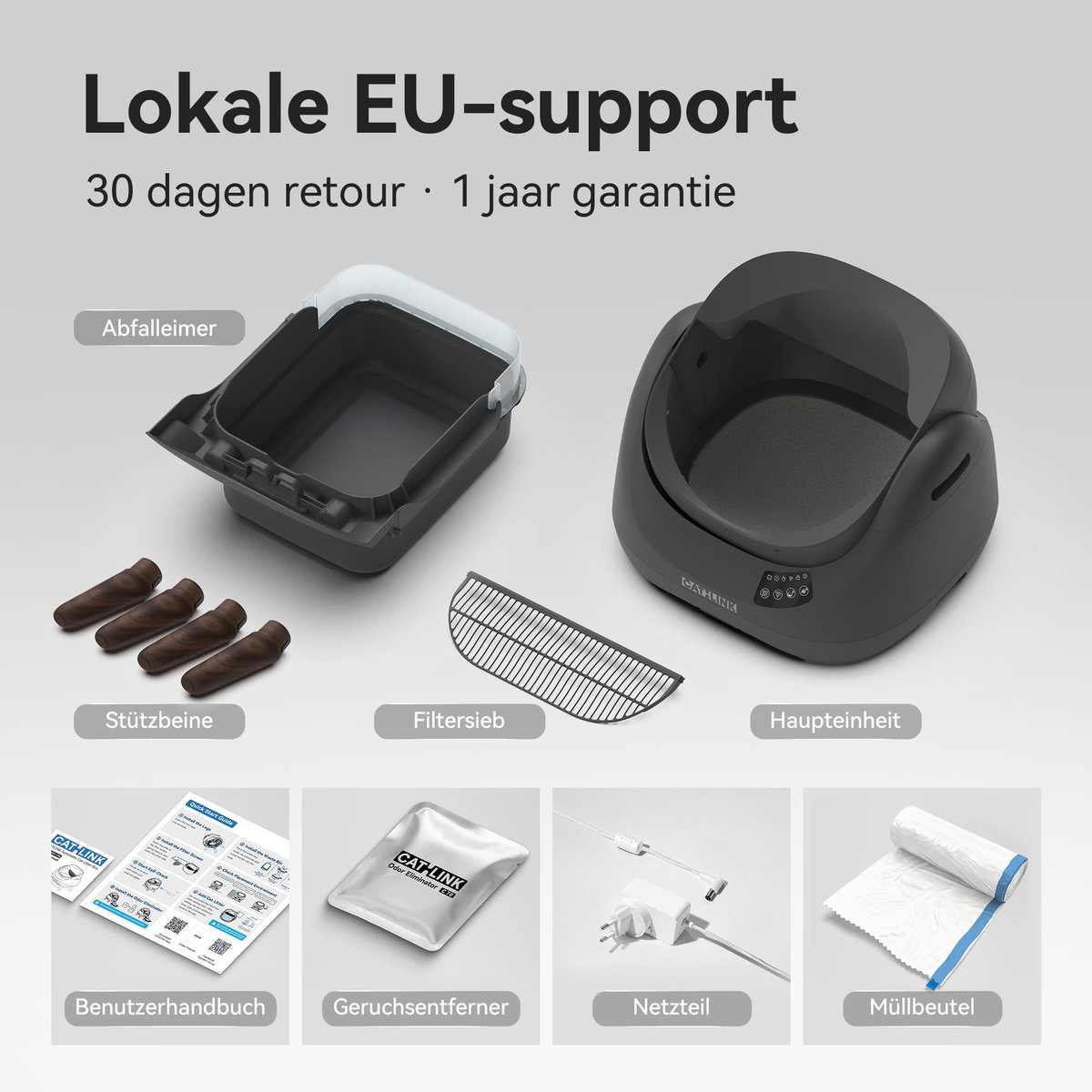 Miniatuur van productfoto 6 van SnelShoppen - CATLINK Zelfreinigende Kattentoilet XL met Open Bovenzijde, 5 GHz Wi-Fi, 12L Capaciteit, Geschikt voor Alle Kattenbakvulling - Ideaal vo