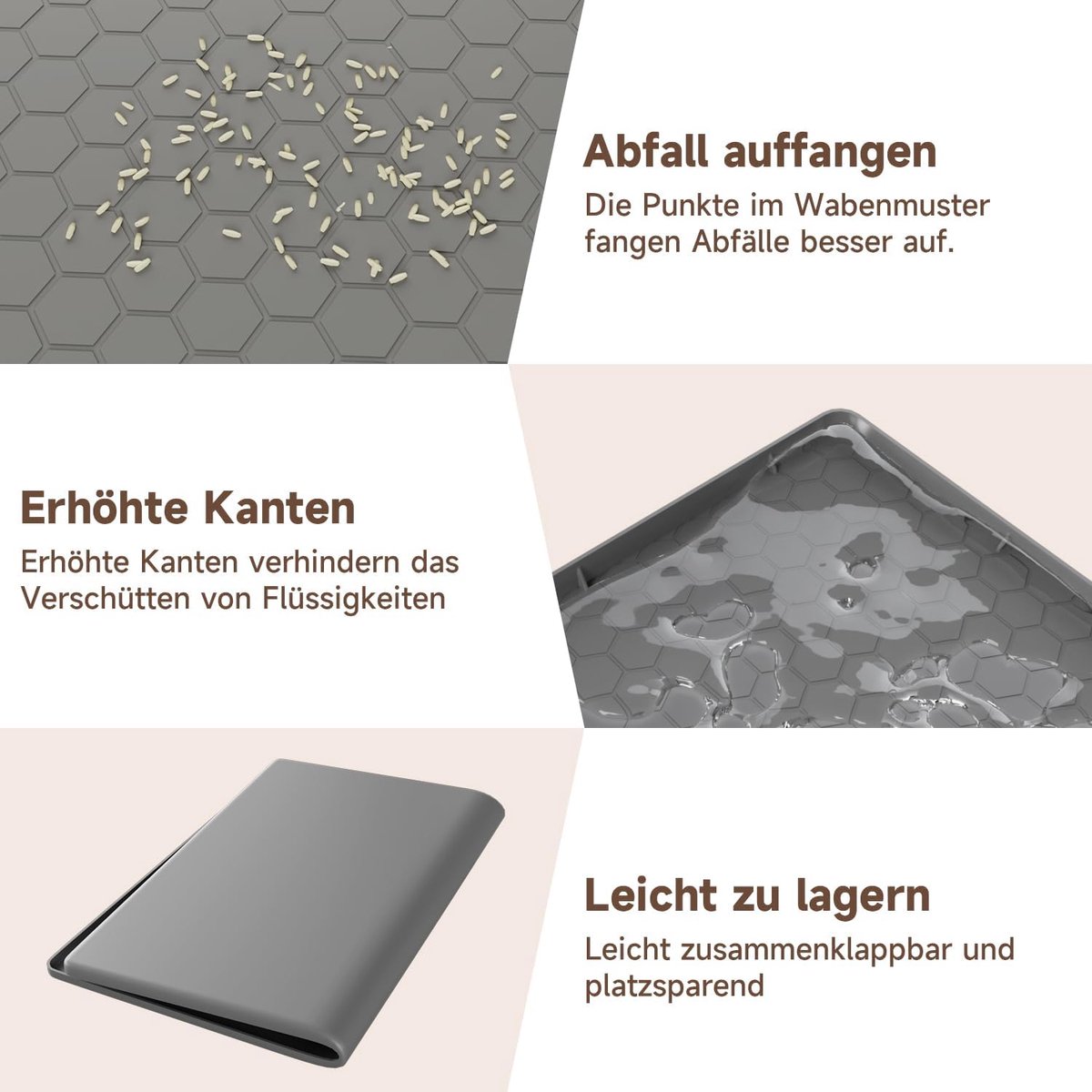 Productfoto 1 van Dailygoods- Kattenbakmat 80 x 56 cm - Voedselveilige Siliconen - Waterdicht - Urinebestendig - Antislipmat - Eenvoudig Schoon Te Maken - Kattenmat