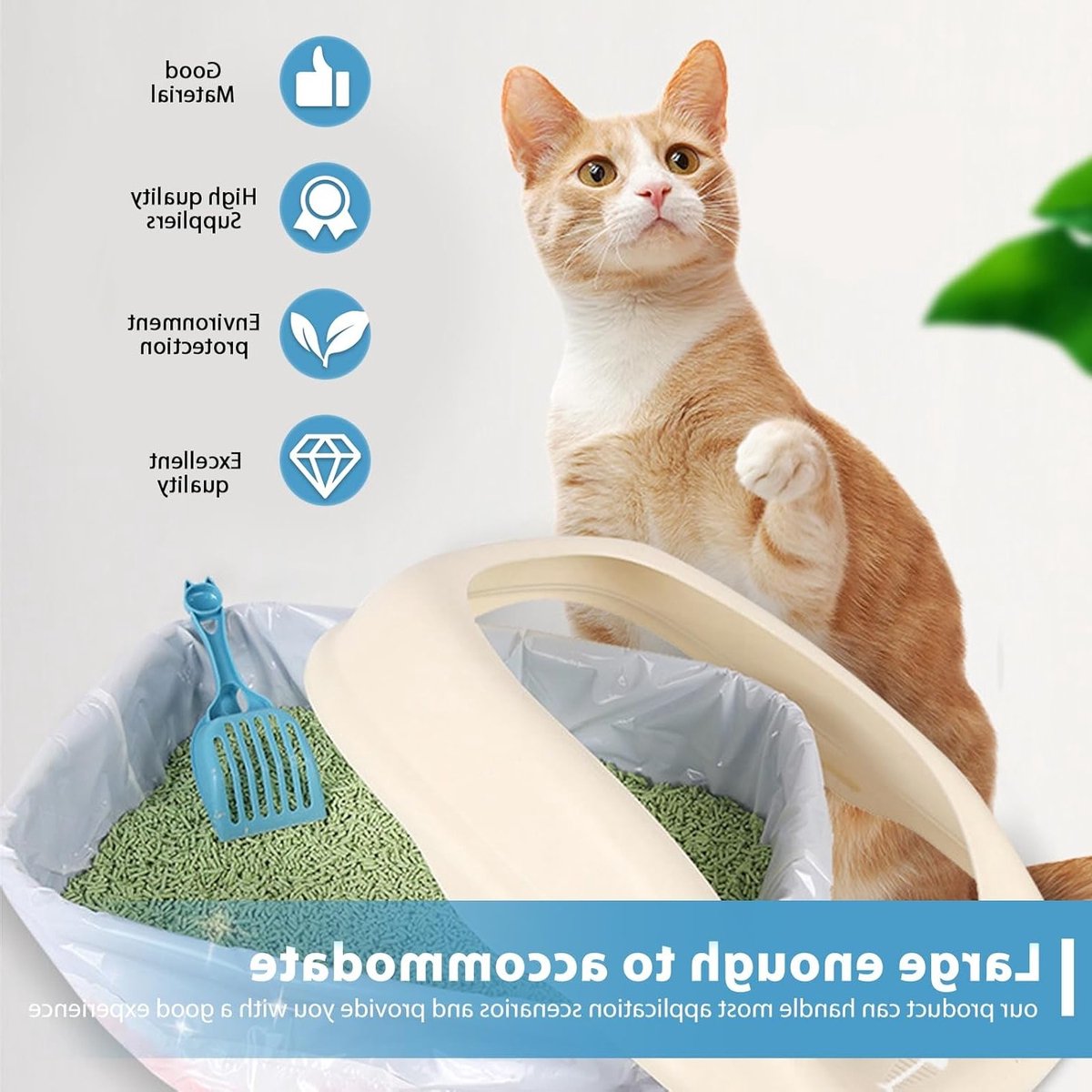 Miniatuur van productfoto 3 van Draagbare kattenbakzakken: 6 rollen met 90 stevige zakken voor kattenbakvulling, eenvoudig te vervangen en zelfreinigend