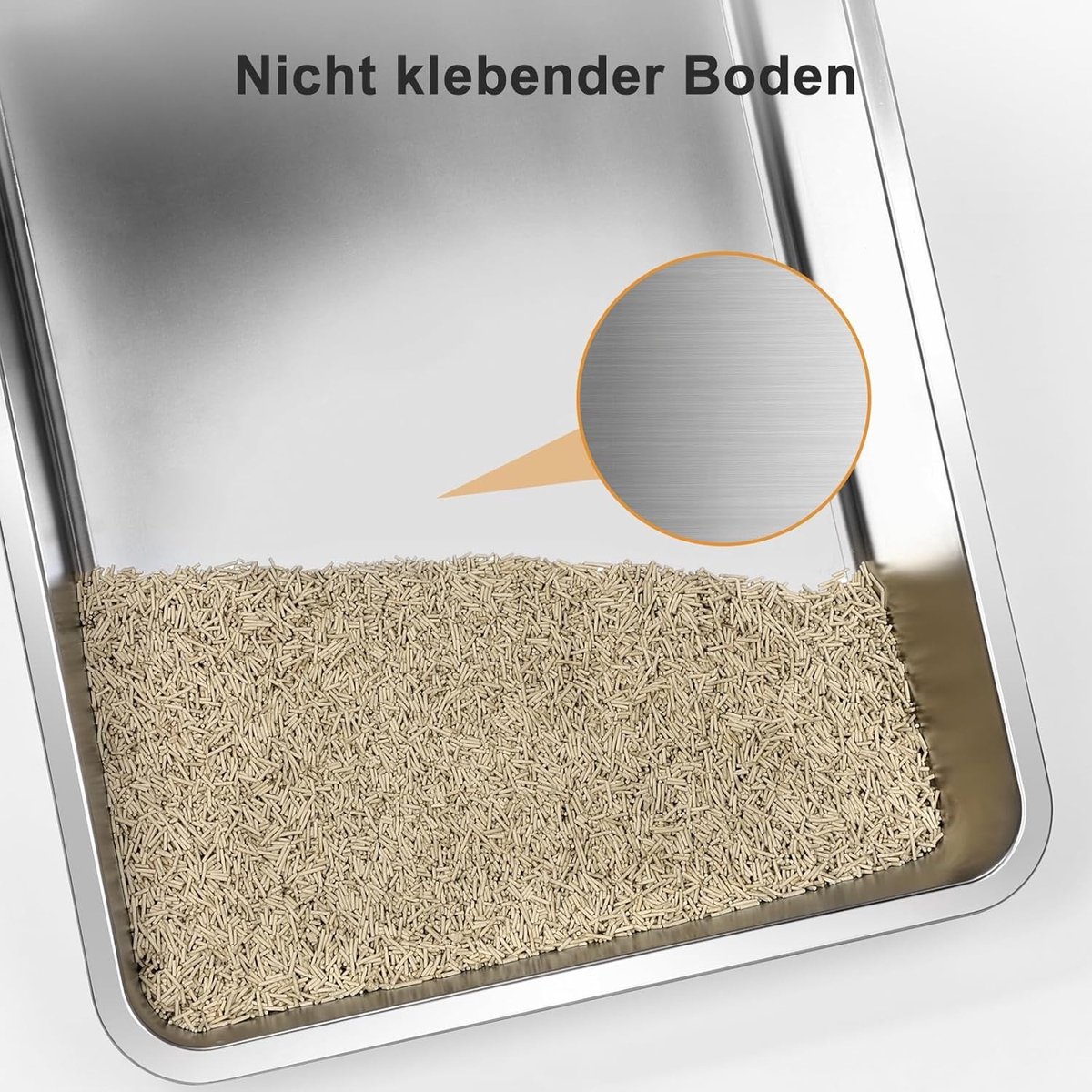 Miniatuur van productfoto 4 van Roestvrijstalen Kattenbak XXXL 71x51x30cm – Extra Grote Kattenbak voor Grote Katten en Meerdere Katten – Hoge Rand Spatvrij