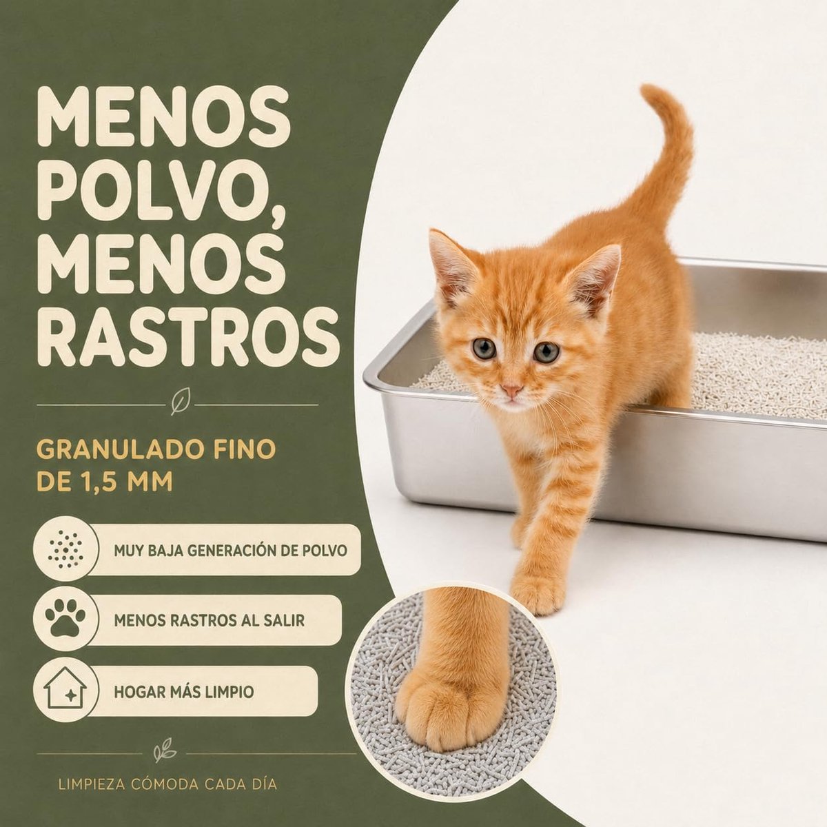 Miniatuur van productfoto 6 van Kattenbakvulling Tofu 2.8 kg - Fijne korrels 0.3 cm - Plant ingrediënten - Geen geur - SnelShoppen