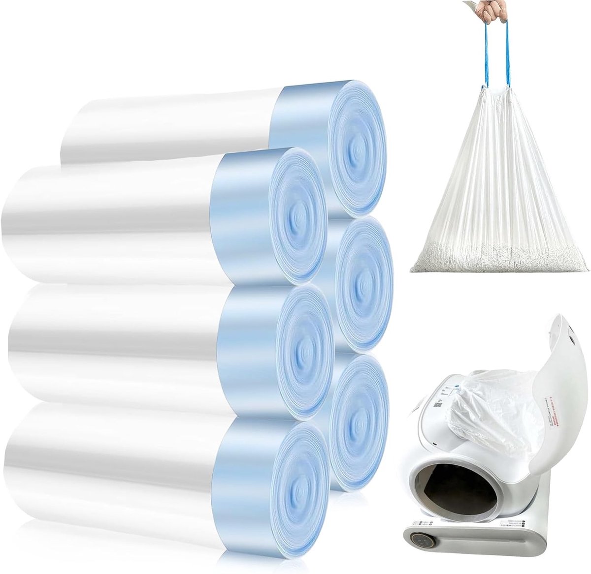Miniatuur van productfoto 11 van Draagbare Afvalzakken voor Kattenbak: 6 Rollen Duurzame Kattenbakzakken, Vervangende Litterzakken, 90 Stuks voor Eenvoudige Reiniging en Onderhoud