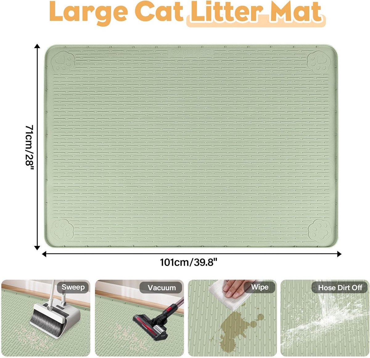Miniatuur van productfoto 12 van Kattenbakmat - Opvangmat - Kattenbak Schoonhouden - Extra Groot - 1610 Gram - Groen