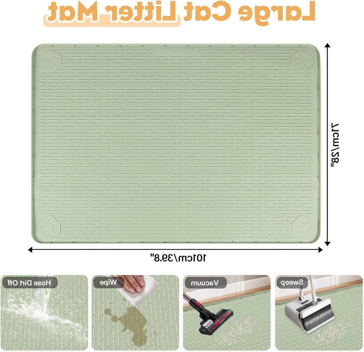 Miniatuur van productfoto 6 van Kattenbakmat - Opvangmat - Kattenbak Schoonhouden - Extra Groot - 1610 Gram - Groen