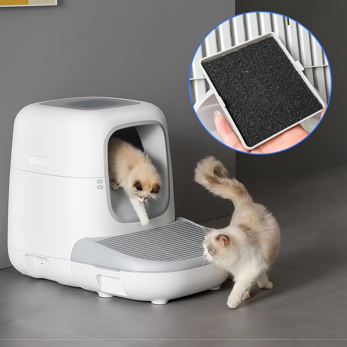 Miniatuur van productfoto 5 van Pack van 24 vervangfilters voor kattenbak, 11.5 x 10.5 x 0.5 cm, actieve koolstof, sterk absorberend, ideaal voor kattenbakken en kattenbak trays