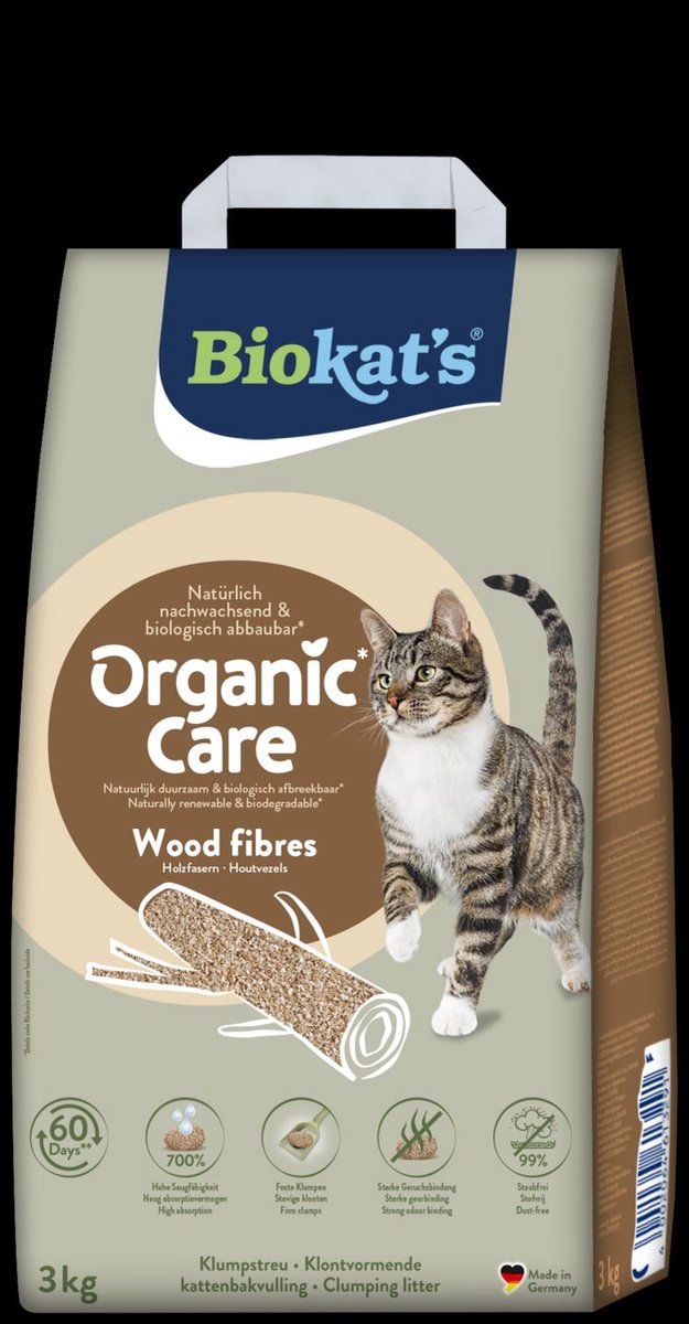 Miniatuur van productfoto 15 van Biokat´s Organic Care Wood - 3 Kg - Kattenbakvulling - Klontvormend - zonder geur