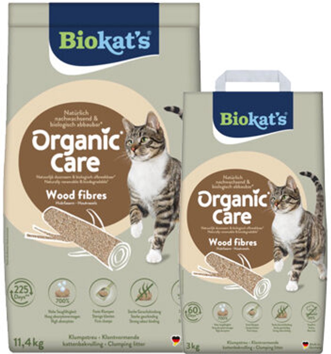 Miniatuur van productfoto 9 van Biokat´s Organic Care Wood - 3 Kg - Kattenbakvulling - Klontvormend - zonder geur