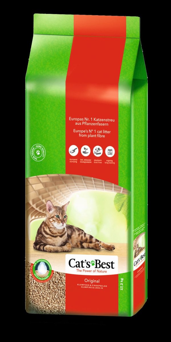 Miniatuur van productfoto 11 van Cat's Best Oko Plus Korrels - Kattenbakvulling - 40 l