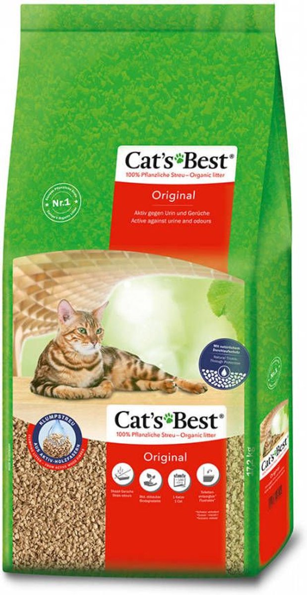 Miniatuur van productfoto 16 van Cat's Best Oko Plus Korrels - Kattenbakvulling - 40 l