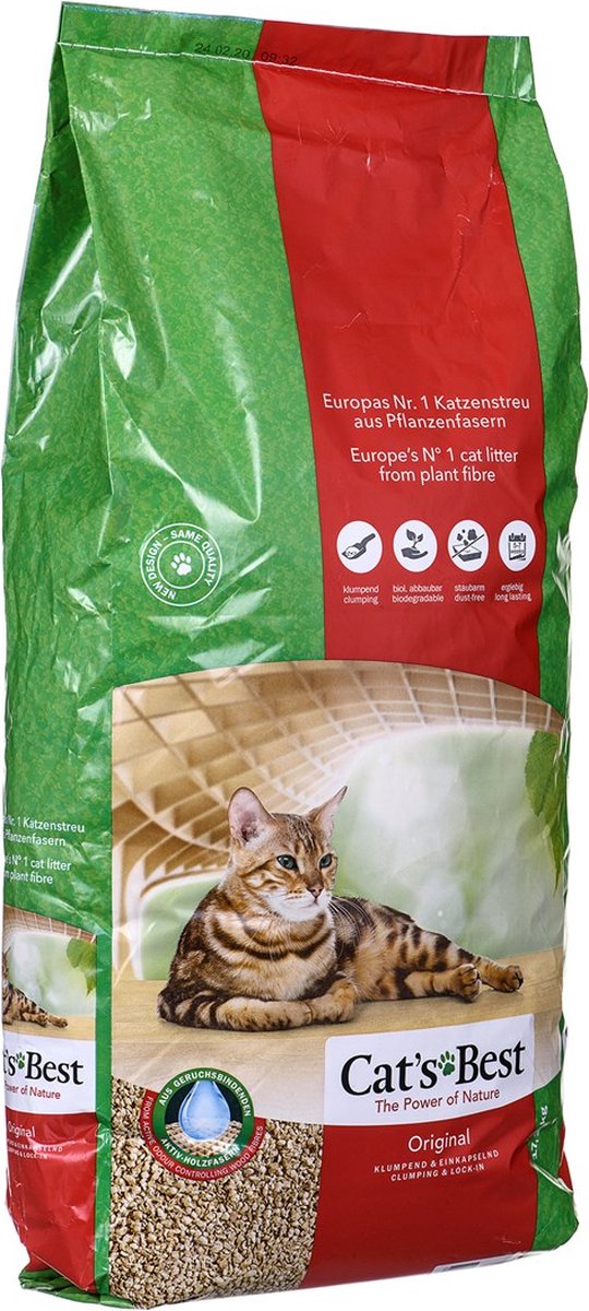 Miniatuur van productfoto 3 van Cat's Best Oko Plus Korrels - Kattenbakvulling - 40 l