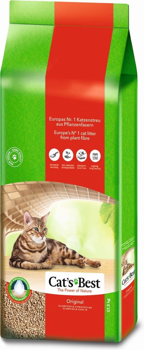 Miniatuur van productfoto 8 van Cat's Best Oko Plus Korrels - Kattenbakvulling - 40 l