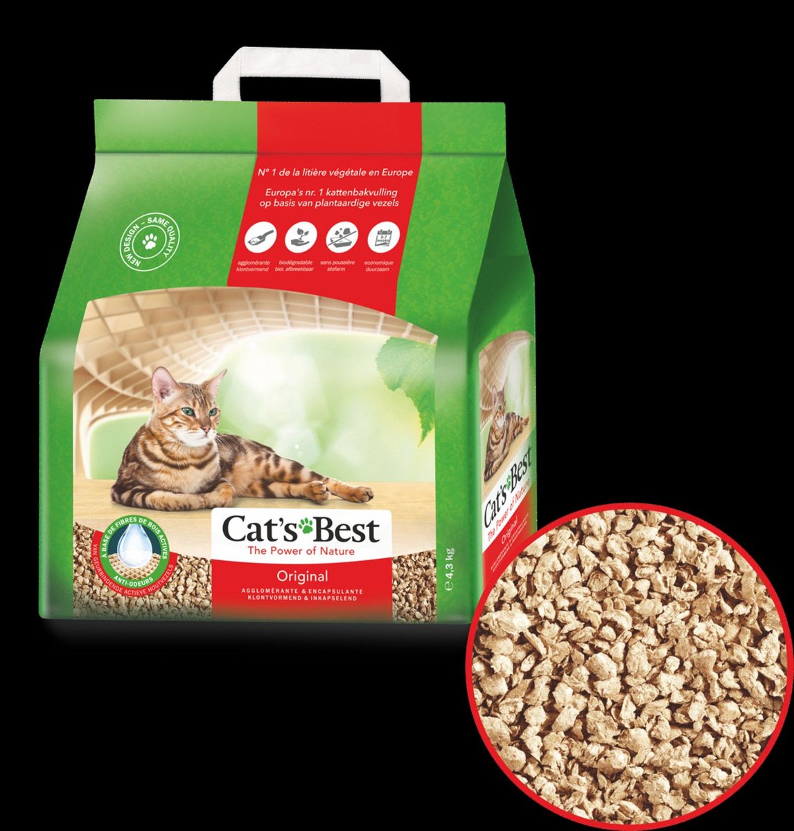 Miniatuur van productfoto 9 van Cat's Best Oko Plus Korrels - Kattenbakvulling - 40 l