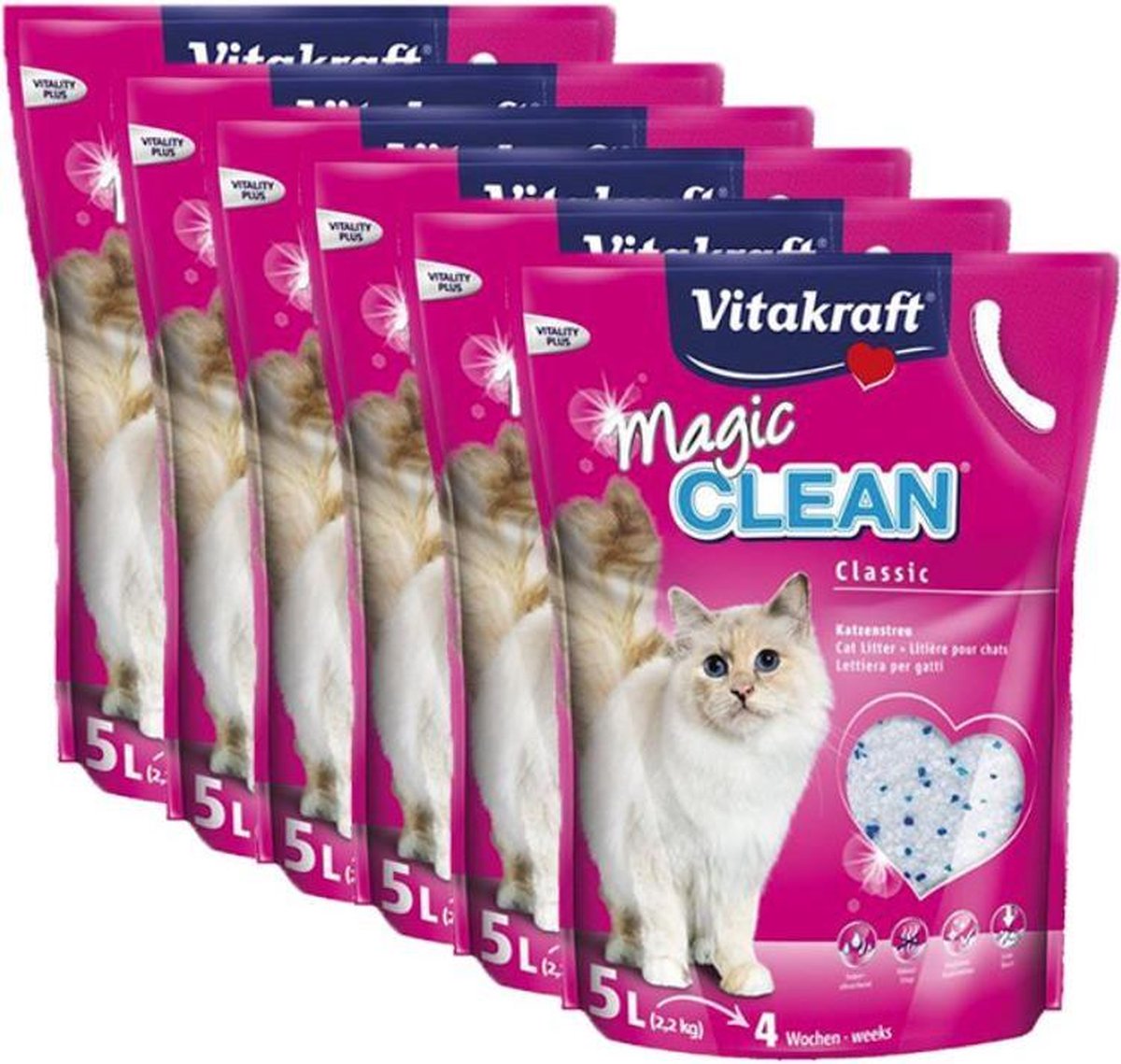 Miniatuur van productfoto 5 van Vitakraft Magic Clean kattenbakvulling - 5 L - 6 stuks