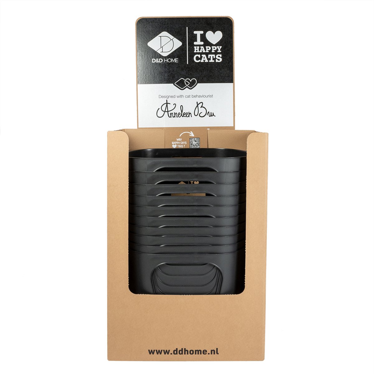 Miniatuur van productfoto 2 van I Love Happy Cats Kattenbak Dean - Open Kattenbak - 54,4x43,9x40,5cm