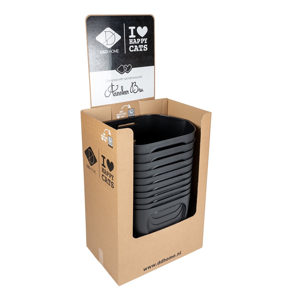 Miniatuur van productfoto 5 van I Love Happy Cats Kattenbak Dean - Open Kattenbak - 54,4x43,9x40,5cm