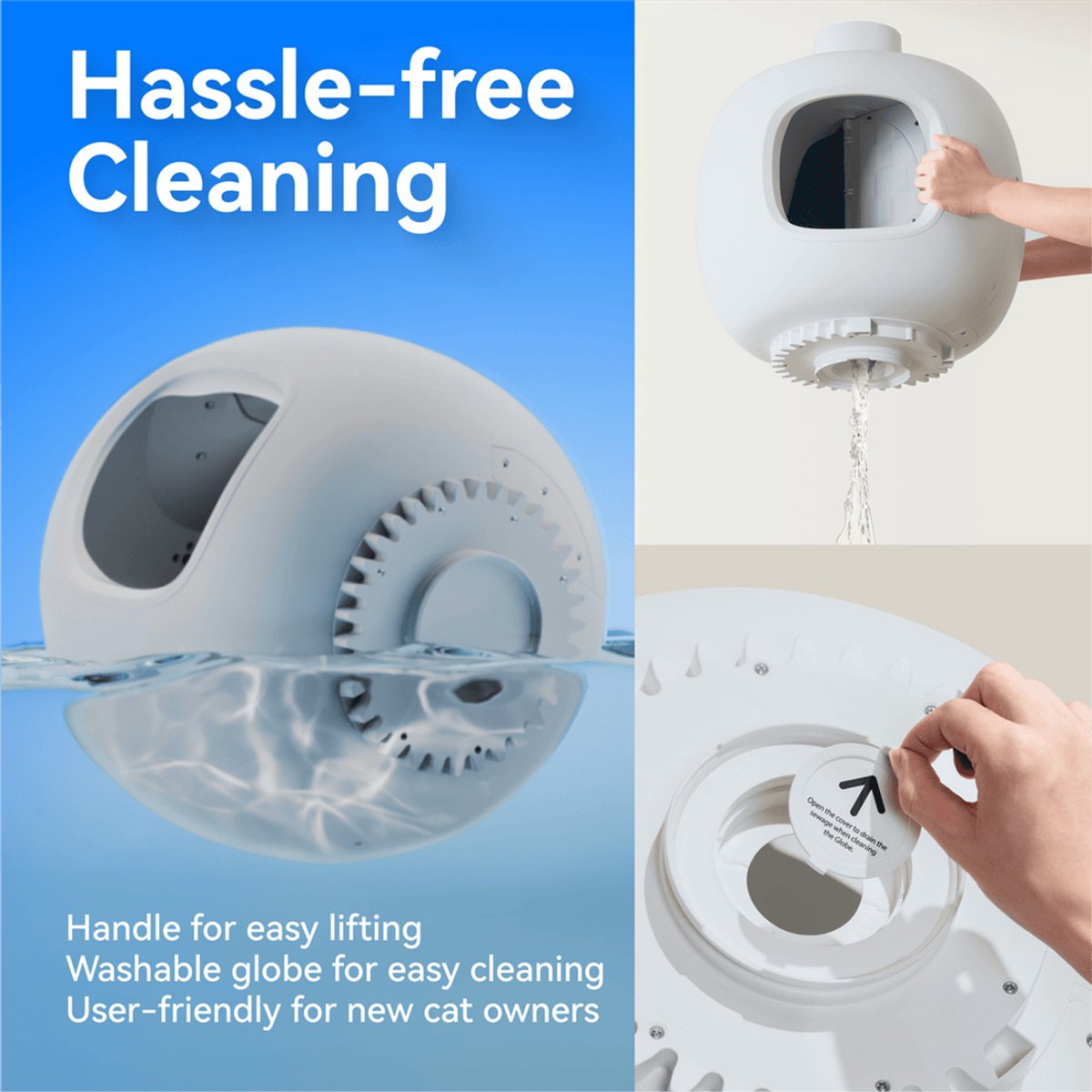 Miniatuur van productfoto 9 van CATLINK Baymax-Lite Slimme Automatische Kattenbak – Zelfreinigend, App-Bediening, 4 Reinigingsmodi, Geurcontrole, 65L Grote Capaciteit, Veiligheidssensoren, Voor Katten van 1.5–10 kg