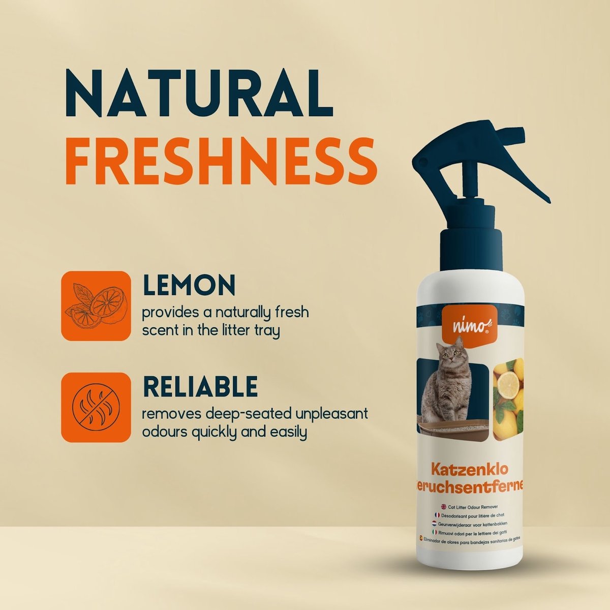 Miniatuur van productfoto 4 van nimo® kattenbak geurverwijderaar • neutraliserende spray tegen geurtjes en urine