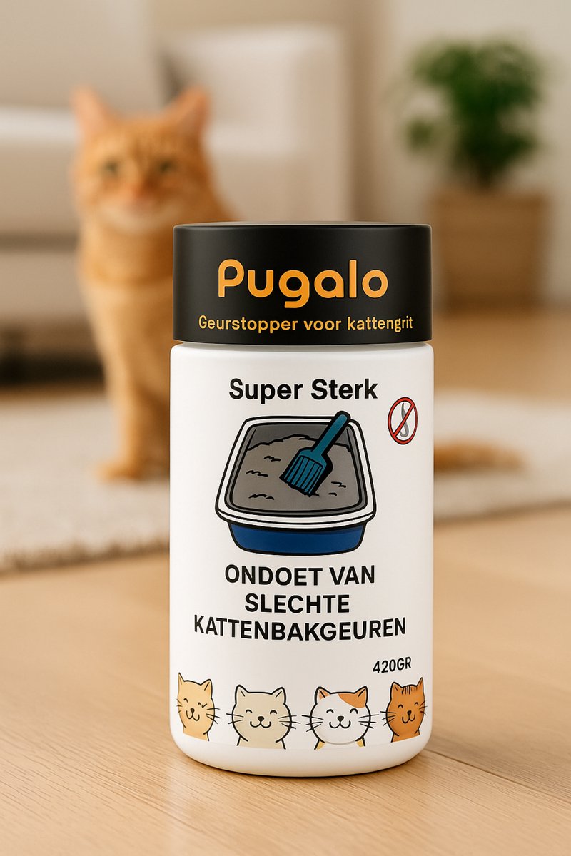 Miniatuur van productfoto 2 van Kattenbak Geurverdrijver - Kattenbak Verfrisser - Geurverdrijver Kattenbak - Pugola Actieve Kool Geurverwijderaar