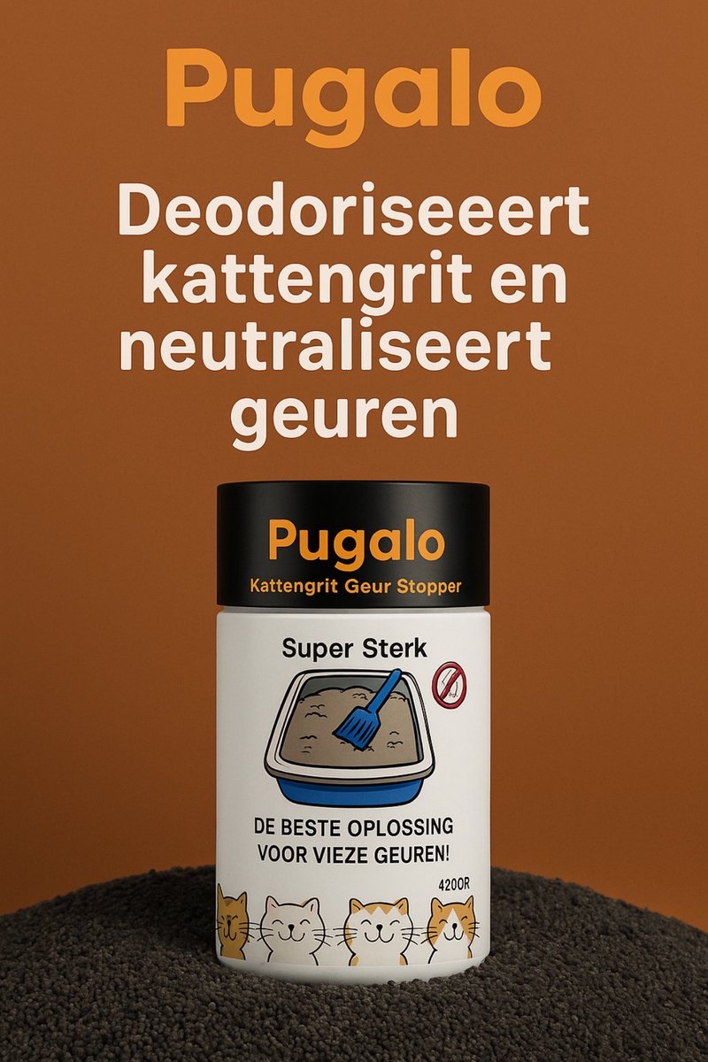 Miniatuur van productfoto 3 van Kattenbak Geurverdrijver - Kattenbak Verfrisser - Geurverdrijver Kattenbak - Pugola Actieve Kool Geurverwijderaar