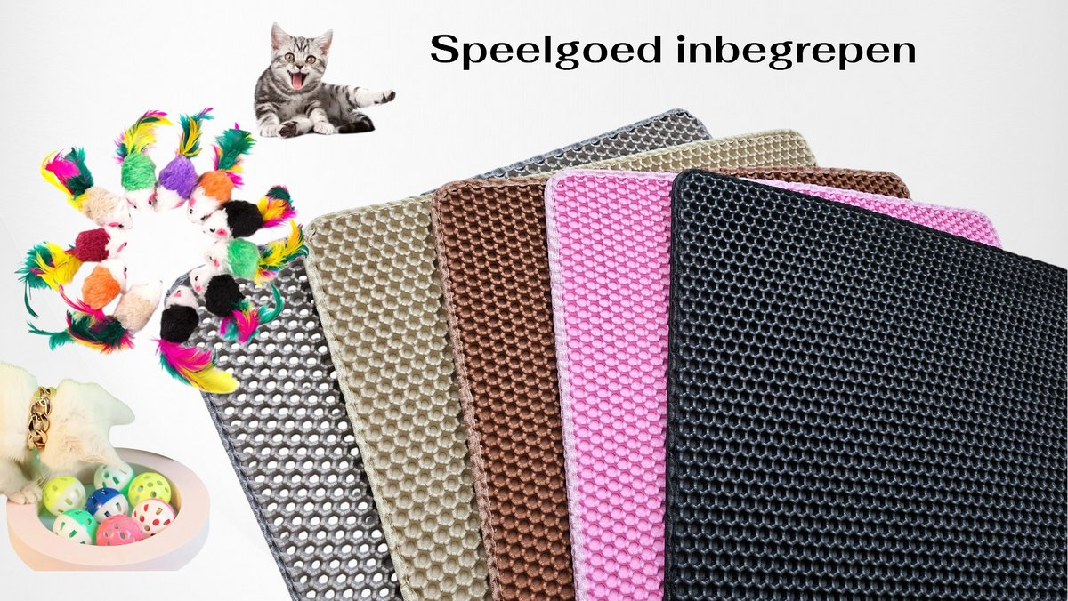 Miniatuur van productfoto 4 van BELIORA XXL Kattenbakmat - 60x90 cm - Kattenbakmat Grit Op-vanger - Dubbel laags - Urine En Waterdicht EVA-Materiaal - Beschermt Vloer En Tapijt – Kattenverzorging – Kattenbak Accessoires - Kat Benodigdheden - Gemakkelijk Te Reinigen - Zwart