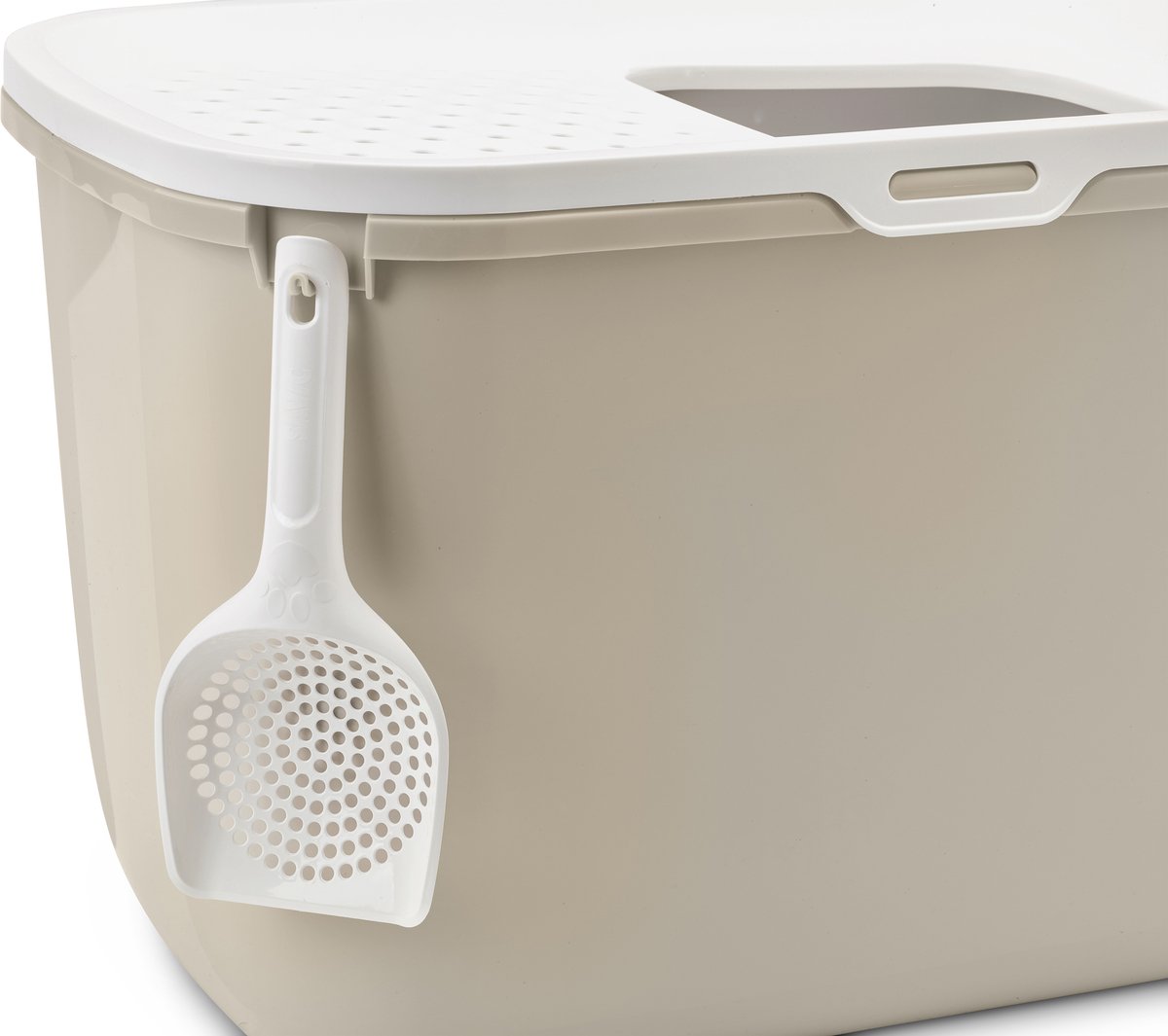 Productfoto 1 van Savic Kattentoilet Hop In 38.5 x 58 x 39.5 cm - Kattenbak - Wit & Mokka