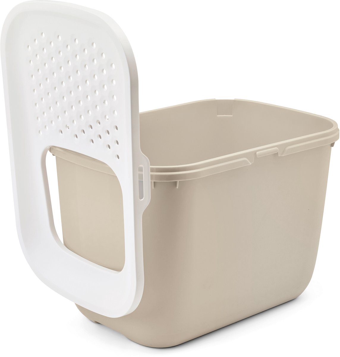Miniatuur van productfoto 5 van Savic Kattentoilet Hop In 38.5 x 58 x 39.5 cm - Kattenbak - Wit & Mokka