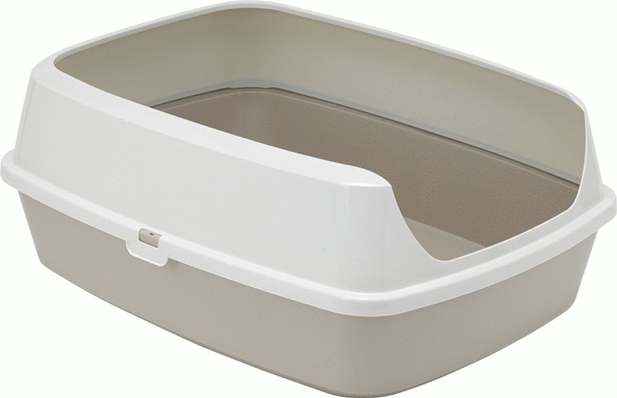 Miniatuur van productfoto 2 van Moderna Open Kattenbak Maryloo - Kattentoilet - 50.2x38.4x21.4 cm Grijs Wit Large