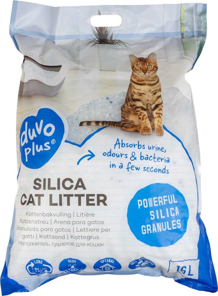 Miniatuur van productfoto 3 van Duvo+ Silica Naturel - Kattenbakvulling - 5 l