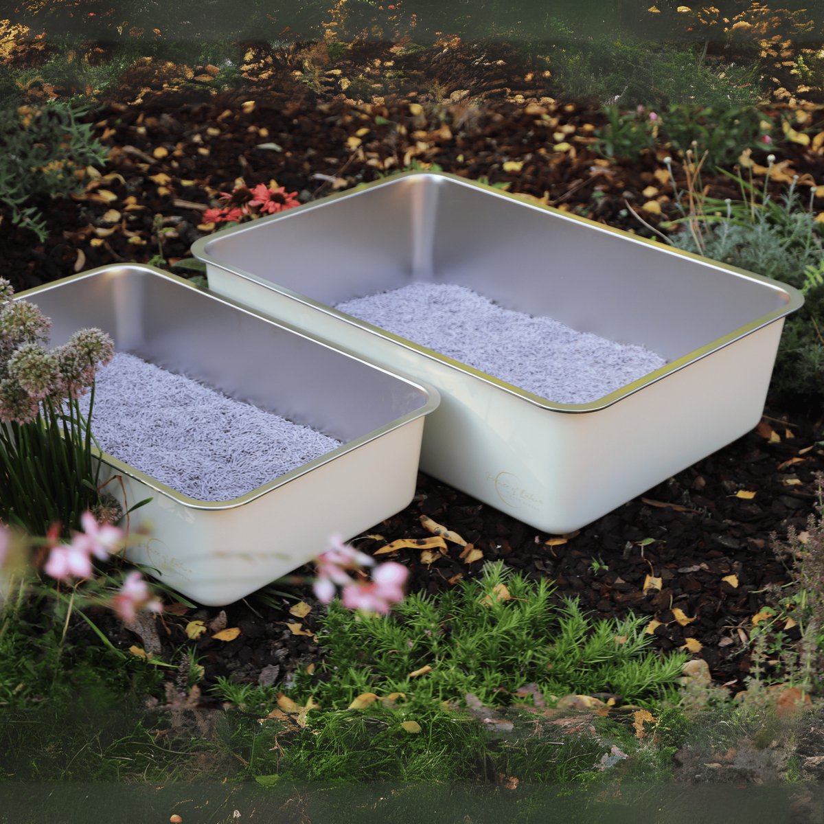 Miniatuur van productfoto 2 van Cat Litter Prince of Qatar® | RVS Kattenbak 60x40x20 cm | Stainless steel | Gebroken Wit Gecoat | Voor Grote en Kleine Katten | Hygiënisch en Duurzaam