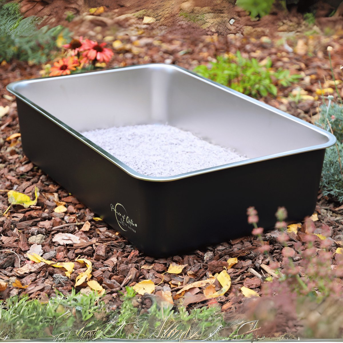 Miniatuur van productfoto 3 van Cat Litter Prince of Qatar® | RVS Kattenbak 60x40x20 cm | Stainless steel | Zwart Gecoat | Voor Grote en Kleine Katten | Hygiënisch en Duurzaam