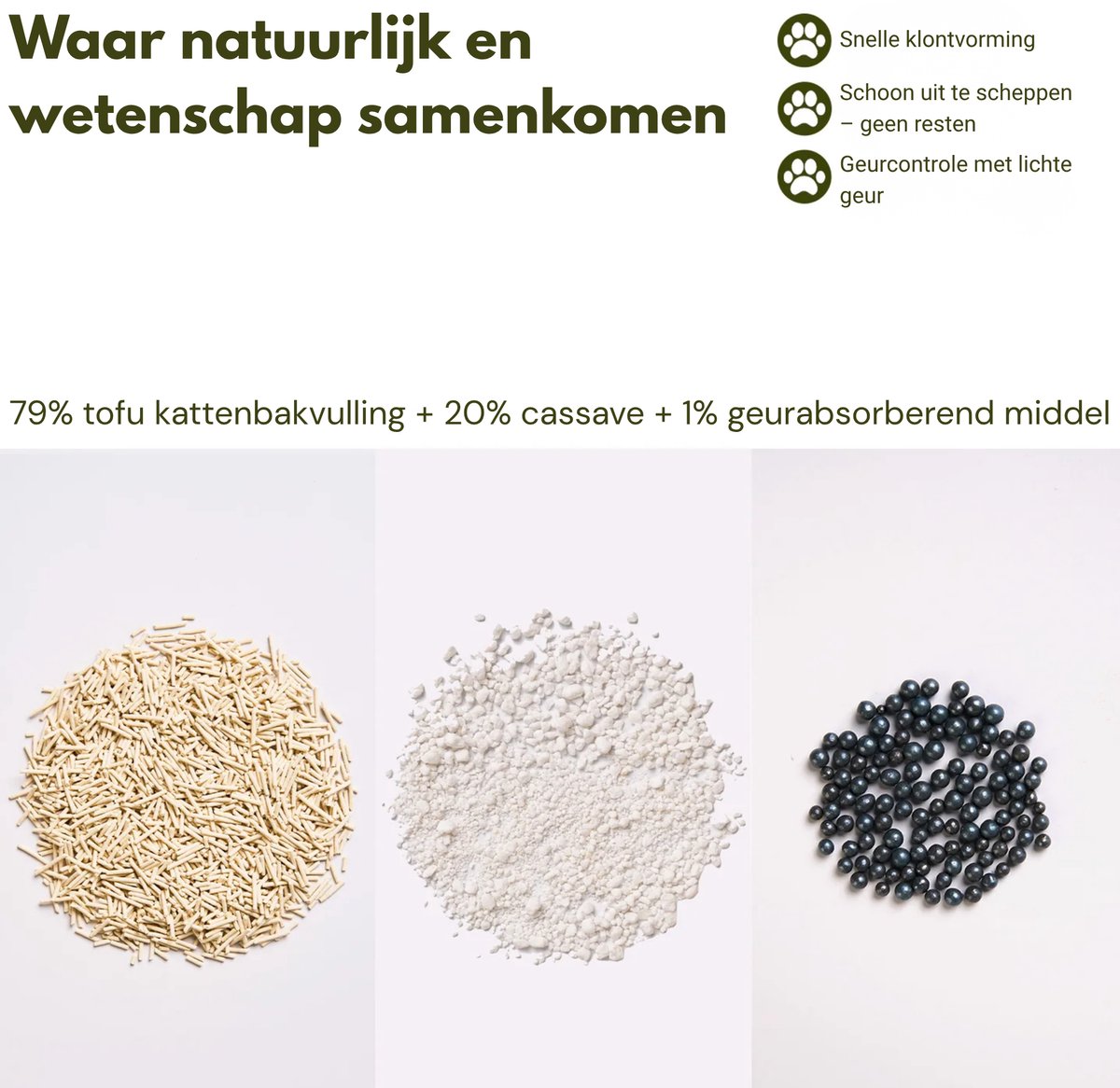 Miniatuur van productfoto 2 van PawPure Kattenbakvulling Tofu & Cassave 5kg (2×2,5kg) - Stofvrij - Snel Klonterend - Geurcontrole
